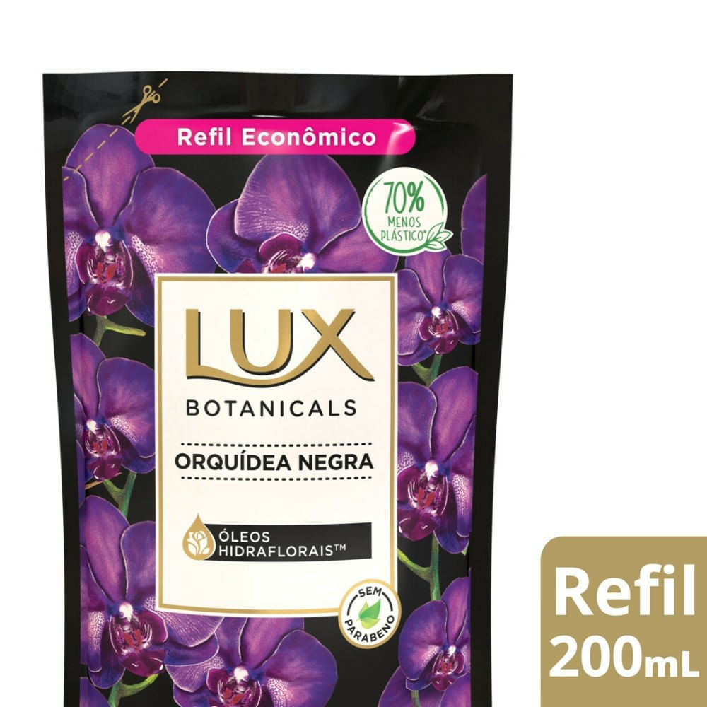 Sabonete Líquido Lux Botanicals Orquídea Negra Refil 200ml - Drogaria  Venancio
